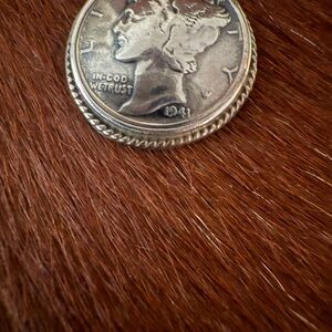 Silver Mercury Dime Pendant